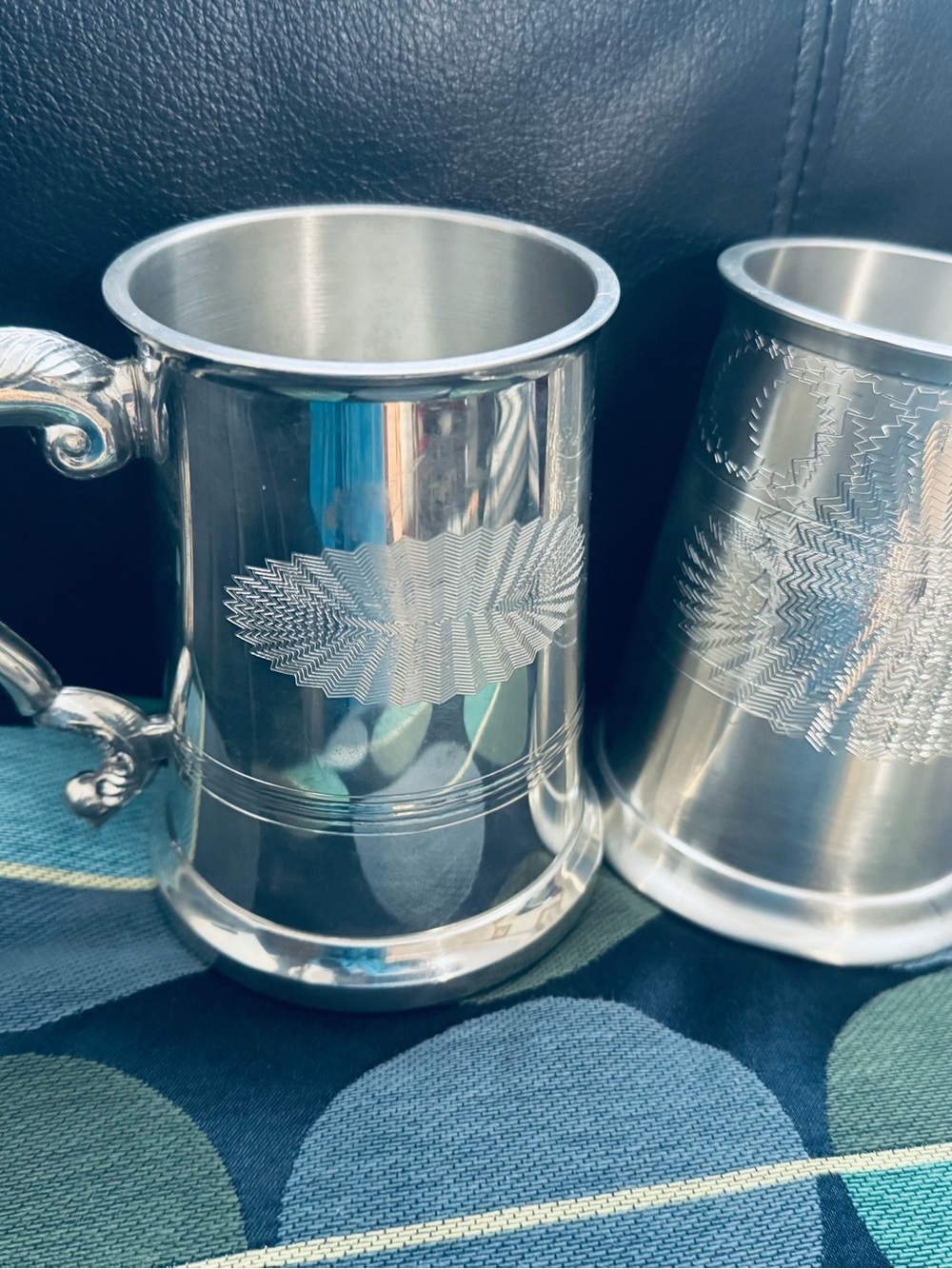 NHL Silver Engraved Metal Tankard Mug Set